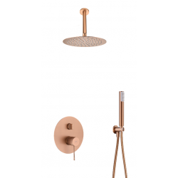 Μπαταρία Σετ με Σύστημα Μίκτη Εντοιχισμού 2 Εξόδων IMEX TOP GTD038/ORC Θερμοστατική Ροζ Χρυσό Ματ/ Χαλκού